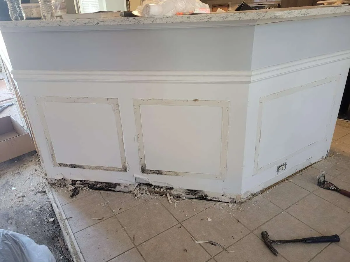 Water damage and mold on kitchen during Burst Pipe Cleanup in Cape Canaveral
